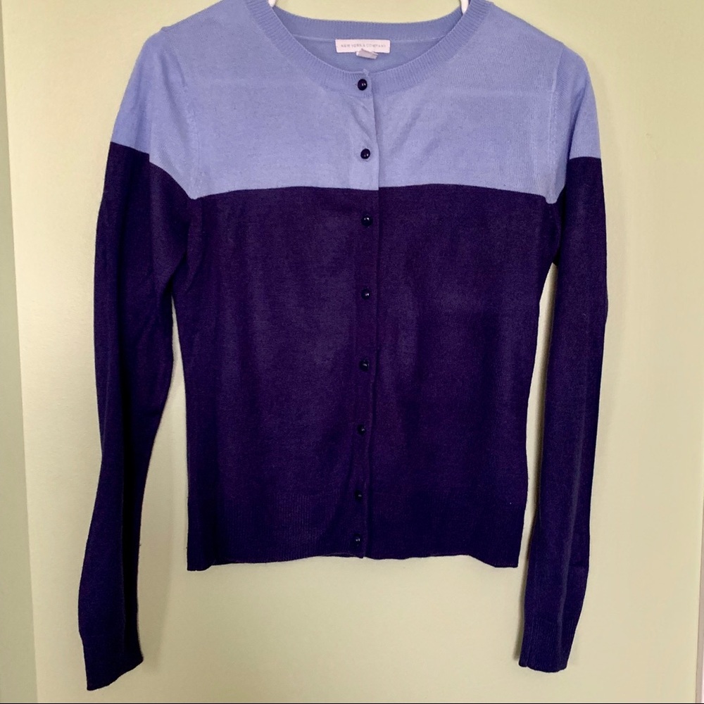 Blue and navy/purple cardigan
